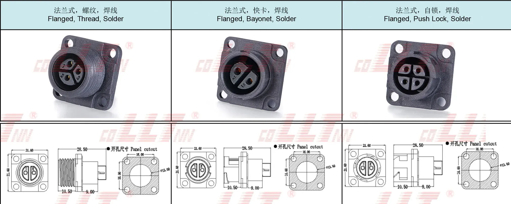 M16 Female Pin Flange